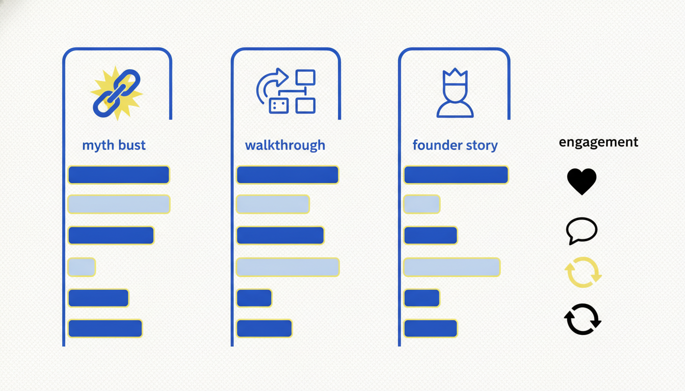 Content format benchmark scorecard comparing TikTok and Instagram video formats by engagement