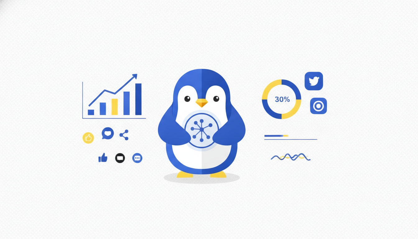 Illustration of social media analytics dashboards across Instagram, TikTok, and LinkedIn for marketing teams in 2026